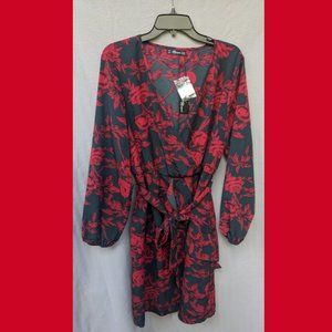 BUGUEST RED & BLACK FLORAL DRESS